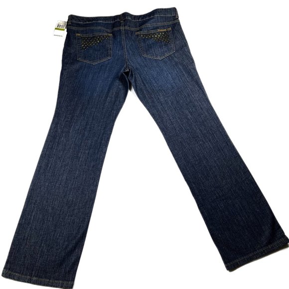 NWT Michael Kors Jeans Size 14 Studded 40 x 33 Medium Wash Embellished Mid‎ Rise - Picture 9 of 12
